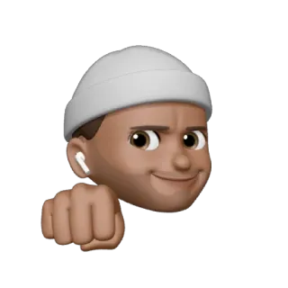 👊 絵文字, 男性, 帽子, ヘッドホン, パンチ, ポートレート telegram sticker