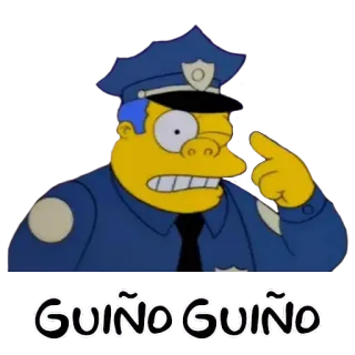 😉 GUIÑO GUIÑO simpsonowie, mrugnięcie, policja, kreskówka telegram sticker