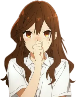 😭 anime, garota, cabelo longo, rubor, tímida, fofa telegram sticker