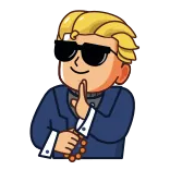 🙏 homme, lunettes de soleil, affaires, dessin animé, blonde, geste telegram sticker