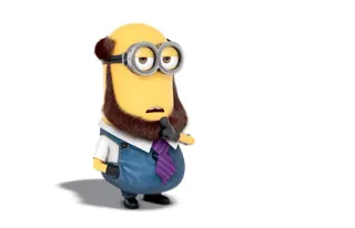😕 Minion minion, cartoon, funny, character, beard telegram sticker