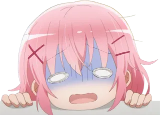 😰 Anime, Carino, Scioccato, Spaventato, Cartone animato telegram sticker