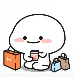 🙂 Desenho animado, Compras, Fofo, Personagem, Bebida, Minimalista telegram sticker