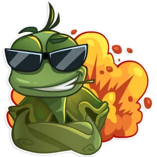 😎 Schildkröte, cool, rauchen, Sonnenbrille, Cartoon telegram sticker