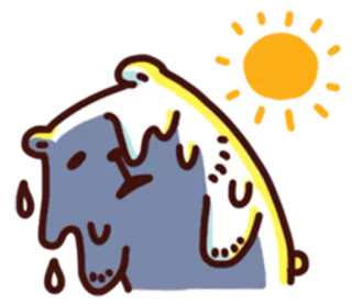 ☀ 곰, 슬픈, 피곤한, 지친, 만화 telegram sticker