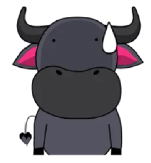 😓 hoạt hình, trâu, động vật, dễ thương, nhãn dán telegram sticker