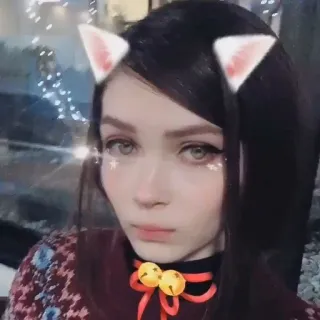 😿 femme, oreilles, chat, fille, filtre, visage, selfie telegram sticker