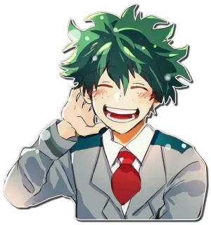 😅 Izuku Midoriya My Hero Academia アニメ, 僕のヒーローアカデミア, 緑谷出久, 笑顔, キャラクター telegram sticker