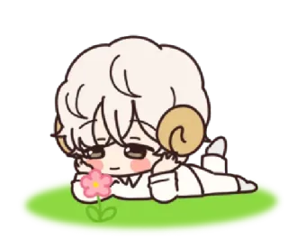 🌺 cartoon, sheep, flower, cute, adorable, anime, animated, character telegram sticker