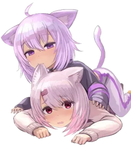 😺 Anime, Catgirl, Niedlich, Kawaii, Manga, Charaktere whatsapp sticker