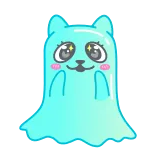 🥰 милый, каваий, клякса, животное, кот, блестящий telegram sticker