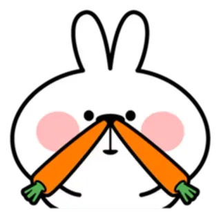 😄 rabbit, bunny, carrot, animal, cute, cartoon whatsapp sticker
