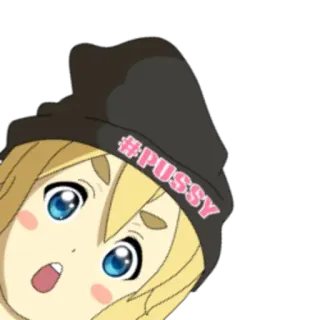 😍 #PUSSY beleidigend, humor, slang, hut, cartoon telegram sticker