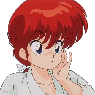 😻 Ranma Saotome Ranma ½ anime, manga, artes marciales, pelo rojo, lindo whatsapp sticker