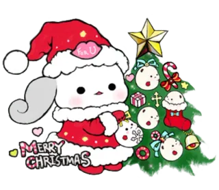 ☁ MERRY CHRISTMAS 크리스마스, 휴일, 귀여운, 축제, 겨울, 장식, 인사 telegram sticker
