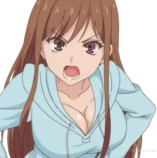😠 anime, girl, angry, cartoon whatsapp sticker