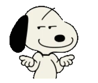 😏 Snoopy 花生, 史努比, 狗, 卡通, 耸肩 whatsapp sticker