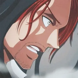 🤨 Shanks One Piece Anime, One Piece, Shanks, Pelo Rojo, Pirata telegram sticker