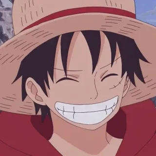 😁 Monkey D. Luffy One Piece Anime, Dessin animé, Sourire, Heureux, Luffy, One Piece telegram sticker