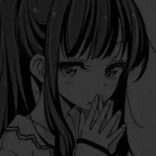 🌟 Anime, Sedih, Gadis, Manga, Emosional, Potret whatsapp sticker