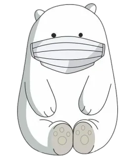 😷 bear, animal, cute, mask, cartoon telegram sticker