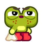 🤧 Cartone animato, Personaggio, Verde, Divertente, Carino whatsapp sticker