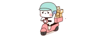 🔰 delivery, scooter, middle finger, cartoon, cute, packages telegram sticker