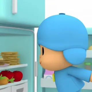 ☀️ Pocoyo Мультфильм, Холодильник, Еда, Анимированный, Ребенок telegram sticker