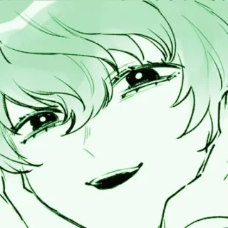 🌟 anime, manga, chân dung, phim hoạt hình, khuôn mặt, nhân vật, bé trai whatsapp sticker