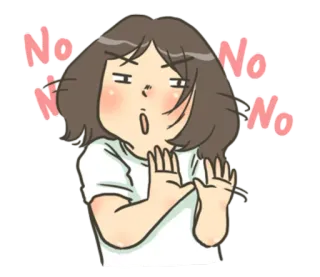 ❌ No 아니요, 여자, 거절, 거부 whatsapp sticker