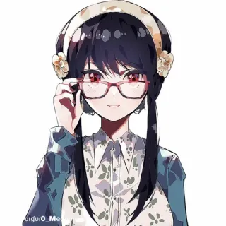 🗡 Yor Forger Spy x Family アニメ, SPY×FAMILY, ヨル・フォージャー, 漫画, 女性, 眼鏡 telegram sticker