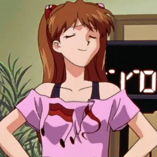 😌 Asuka Langley Sohryu Evangelion anime, girl, cartoon, Evangelion, Asuka telegram sticker
