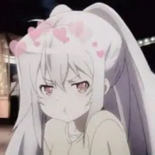 🥢 Аниме, Девушка, Сердечки, Милый, Выражение, Мультфильм telegram sticker