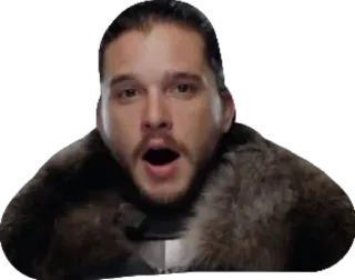 😱 Jon Snow Game of Thrones Jon Snow, Game of Thrones, terkejut, kaget, HBO, fantasi, Kit Harington whatsapp sticker