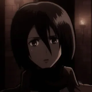 🧣 Mikasa Ackerman Attack on Titan Anime, Manga, Mikasa, L'Attaque des Titans, AOT, Personnage, Portrait whatsapp sticker