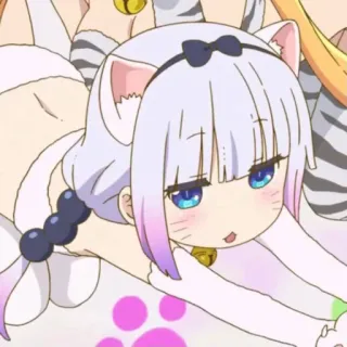 ☁️ Kanna Kamui Miss Kobayashi's Dragon Maid Anime, Kawaii, Manga, Neko, Ragazza gatto telegram sticker