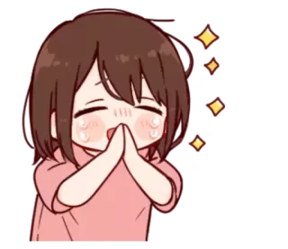 🙏 สาวอนิเมะ, น่ารัก, ร้องไห้, อ้อนวอน, ประกาย, การ์ตูน, คาวาอิ telegram sticker