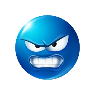 😤 arrabbiato, emoji, blu, frustrato, matto telegram sticker