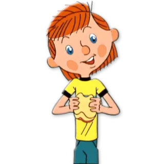 😀 cartoon, child, boy, ginger, happy whatsapp sticker