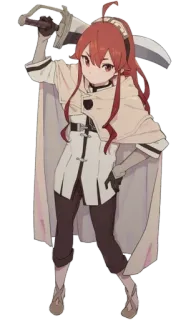 😍 อนิเมะ, ผู้หญิง, ดาบ, แฟนตาซี, ตัวละคร telegram sticker