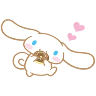 🍩 Cinnamoroll cinnamoroll, sanrio, kawaii, niedlich, donut, herzen, hase telegram sticker