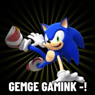 😆 Sonic GEMGE GAMINK -! sonic, juego, gaming, personaje, erizo azul telegram sticker