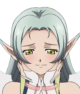 😳 Anime, Elfo, Cartone animato, Personaggio, Femmina, Carino whatsapp sticker