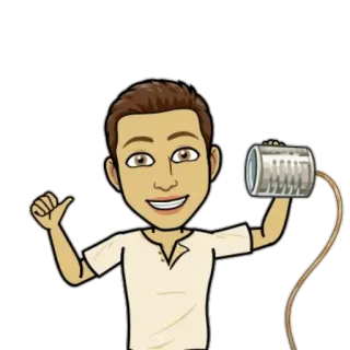 📞 Bitmoji, boîte de conserve, téléphone, communication, dessin animé telegram sticker