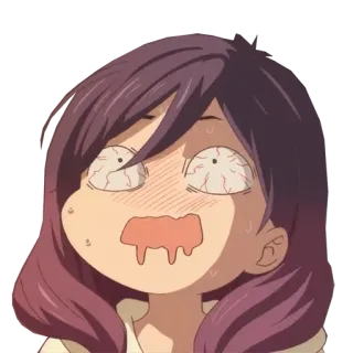 😽 anime, girl, funny, cartoon, expression, shocked, confused whatsapp sticker