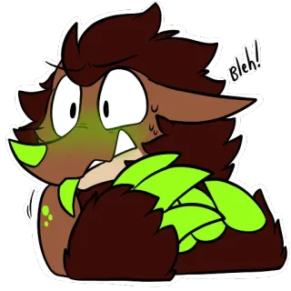 🤢 Bleh! Мультик, Животное, Бе, Болен, Рвота, Стикер telegram sticker