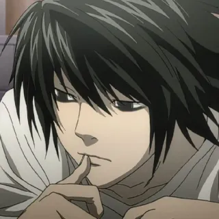 🍎 L Lawliet Death Note Anime, Mangá, Detetive, Death Note, L, Lawliet telegram sticker