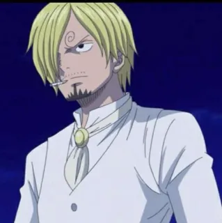 🎷 Sanji One Piece Anime, Koch, Blond, Zigarette, Kochen, Pirat whatsapp sticker