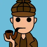 🚬 détective, Sherlock Holmes, pipe, dessin animé, chapeau, enquête, fumer telegram sticker