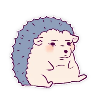 😞 ouriço, animal, fofo, desenho animado telegram sticker